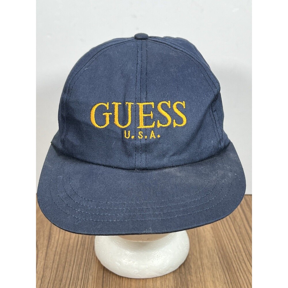 Vintage Guess Jeans U.S.A Snapback Hat Cap Blue
